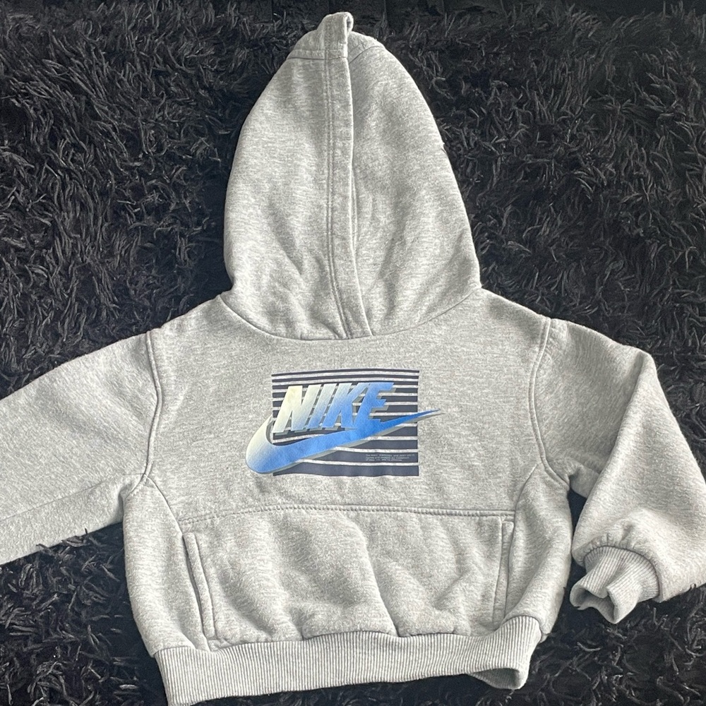 Nike Kids Gray and Blue Hoodie